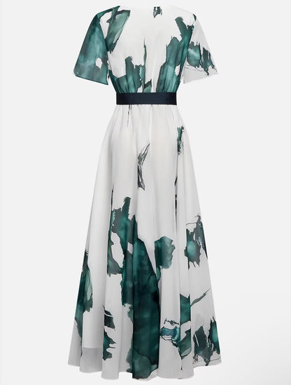 Watercolour elegant dress for women | Maxi -5