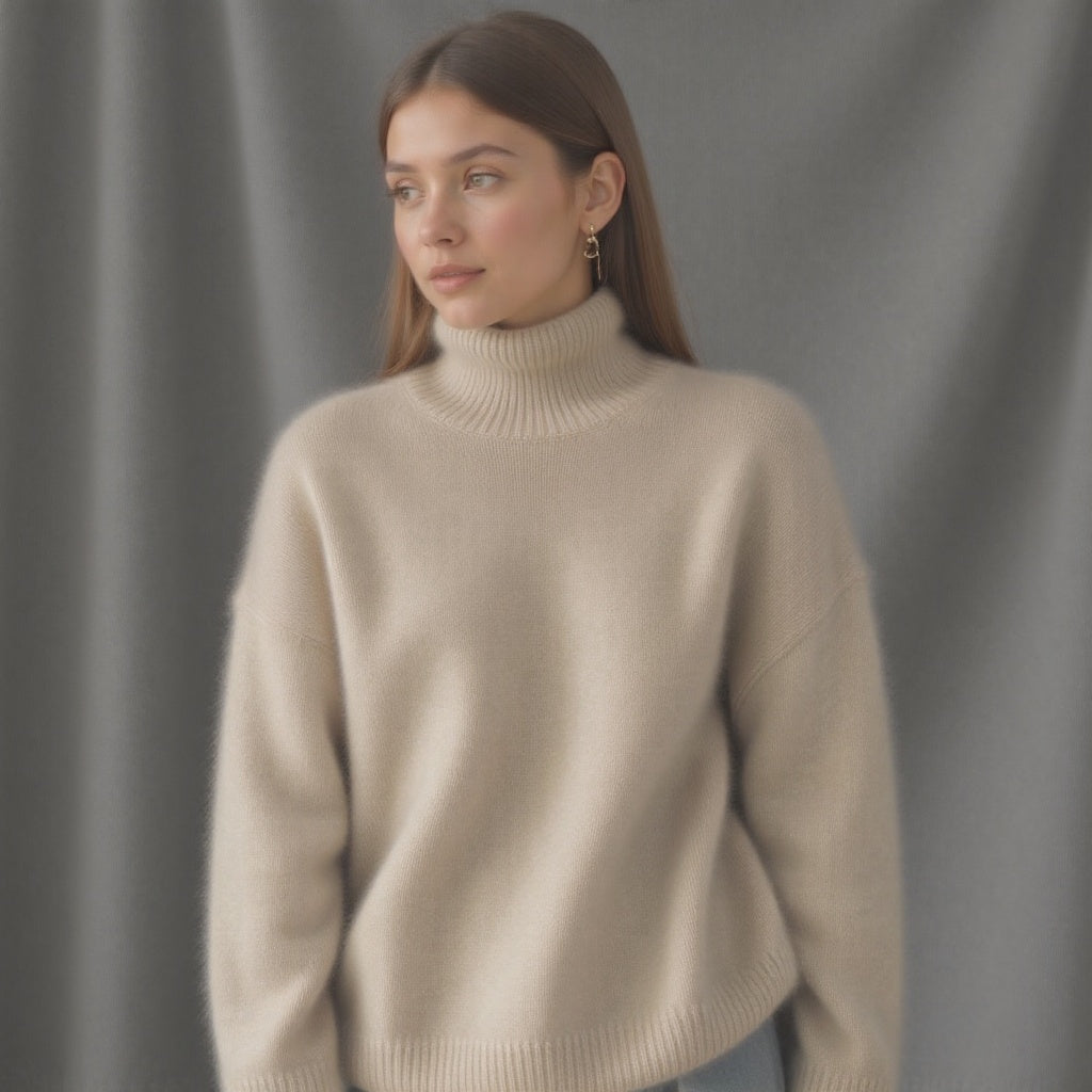 Oversized pullover sweater turtleneck for women | Alina -4