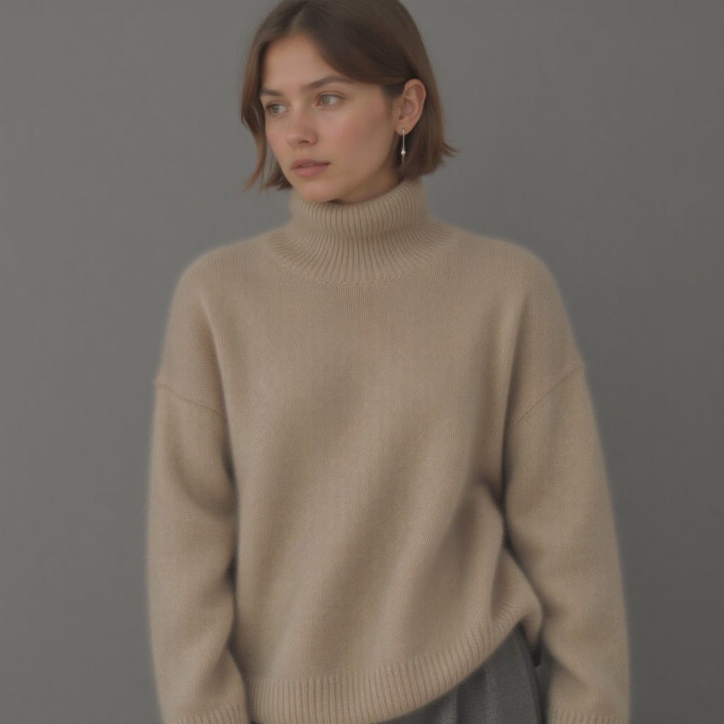 Oversized pullover sweater turtleneck for women | Alina -3