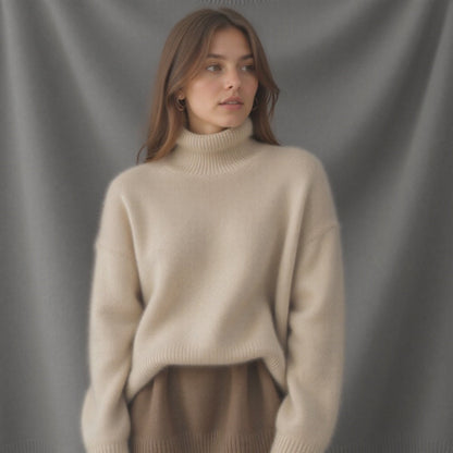 Oversized pullover sweater turtleneck for women | Alina -2