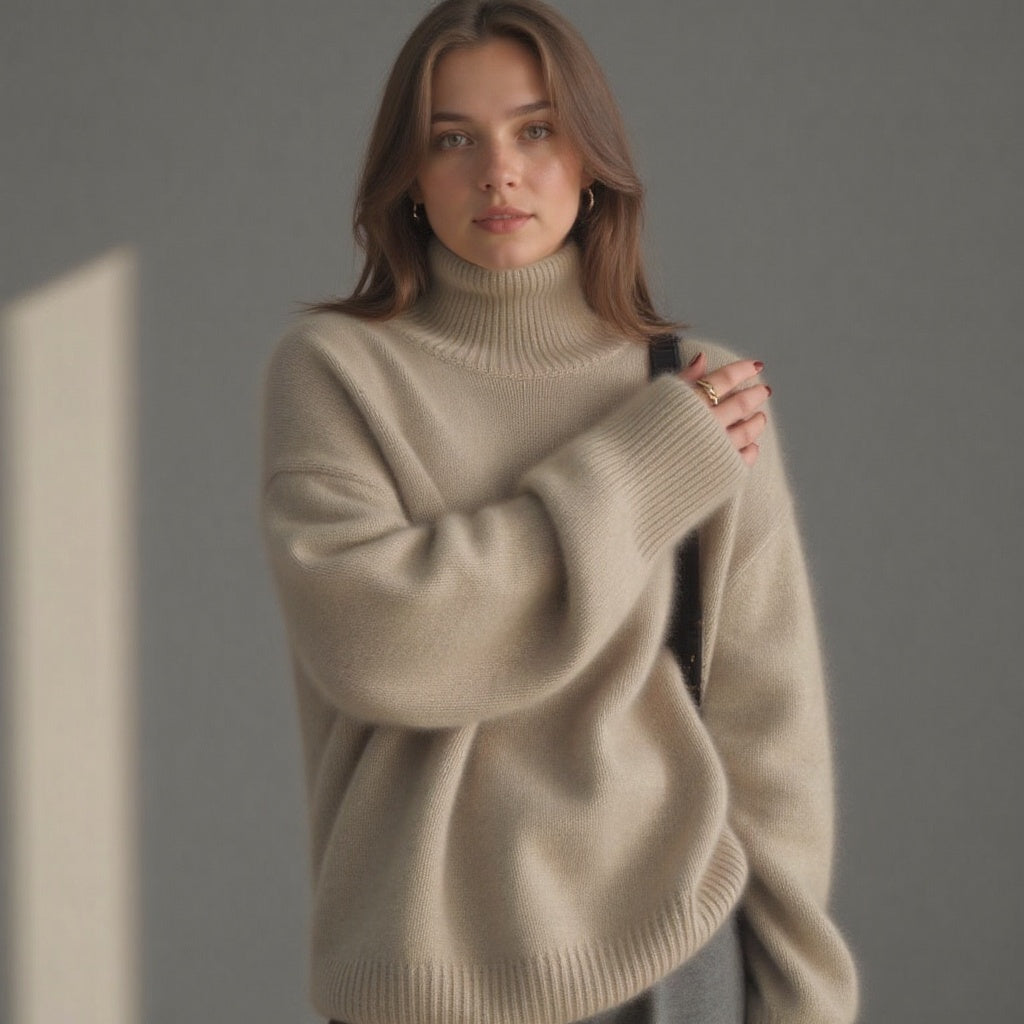 Oversized pullover sweater turtleneck for women | Alina -7