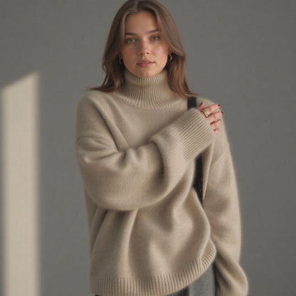 Oversized pullover sweater turtleneck for women | Alina -8