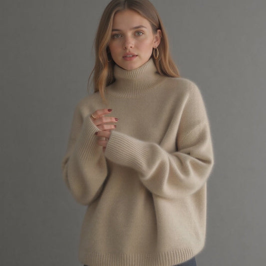 Oversized pullover sweater turtleneck for women | Alina -1