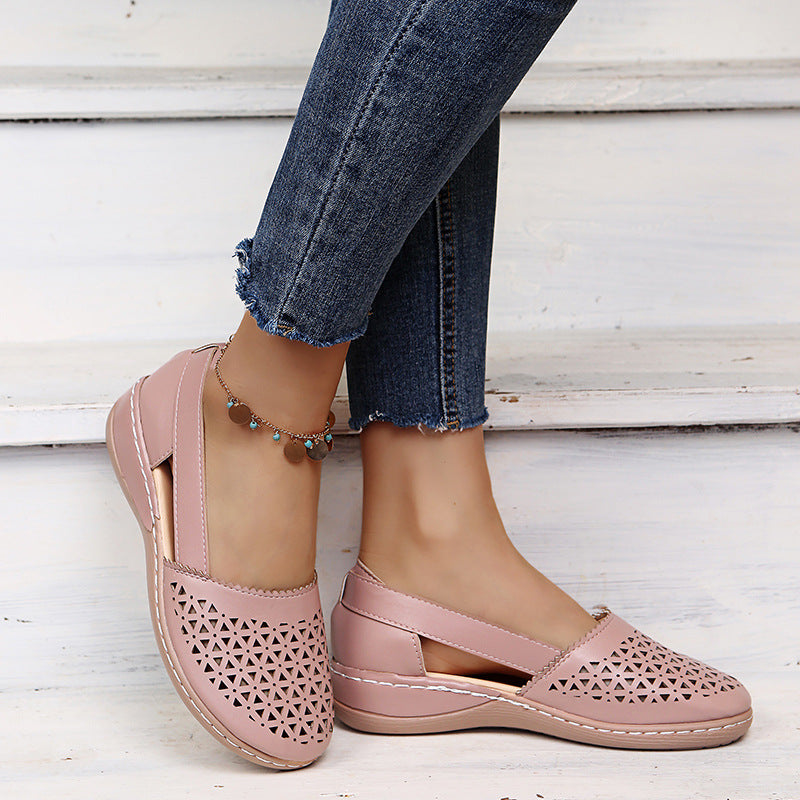Wedge toe open vintage sandals for women | Xena -4