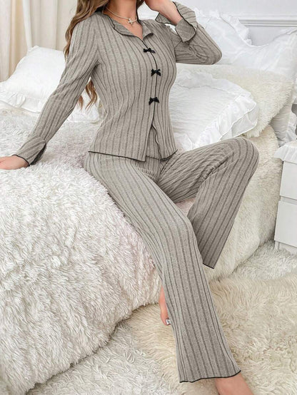 Ribbed comfortable pyjamas set for women | Oliana -1