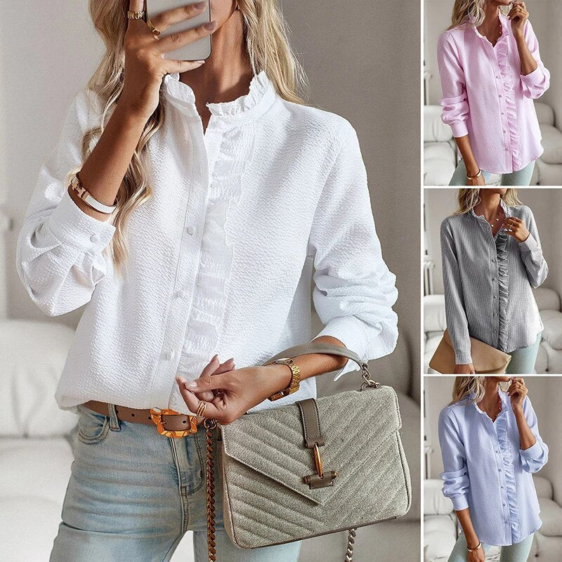 Feminine pleats delicates blouse for women | Aude -7