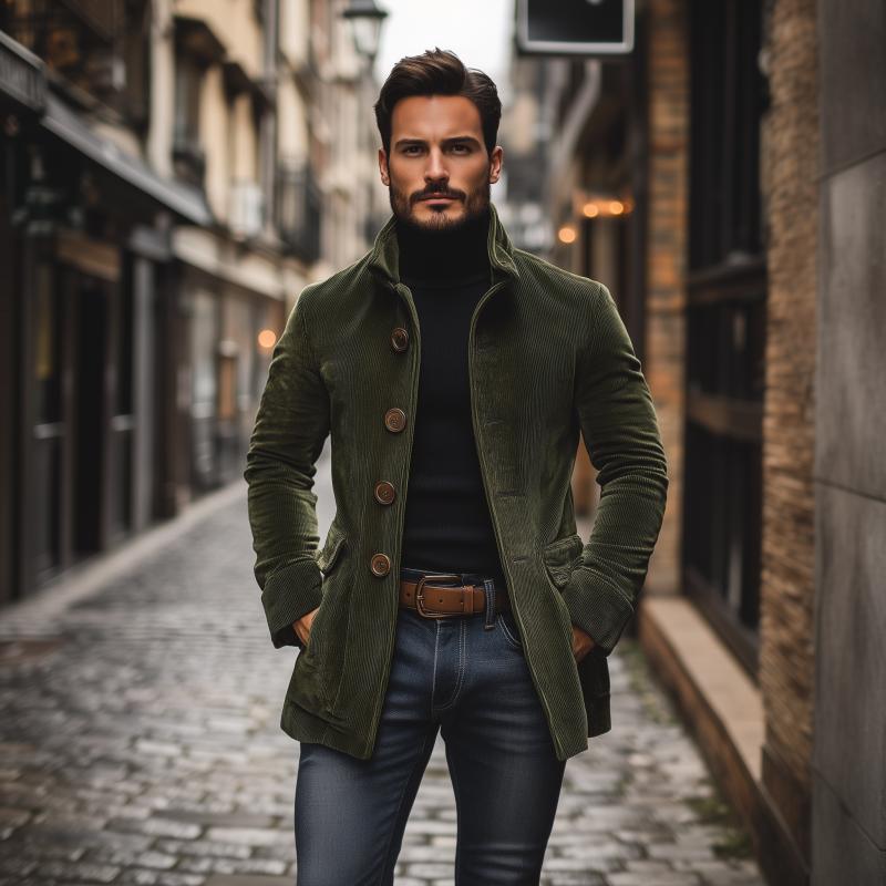 Men’s slim-fit corduroy coat for men | Emerson -4