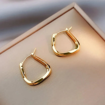 Square cable-knits geometric earrings for women | Candice -2