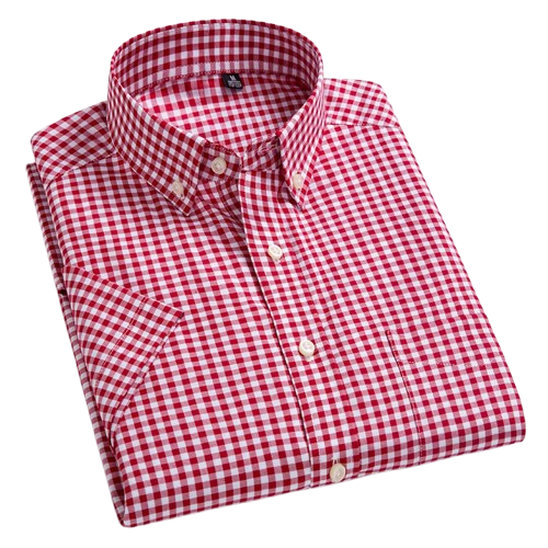 Button-up checked classic no sales shirt for men | Quentin -4