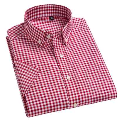 Button-up checked classic no sales shirt for men | Quentin -4