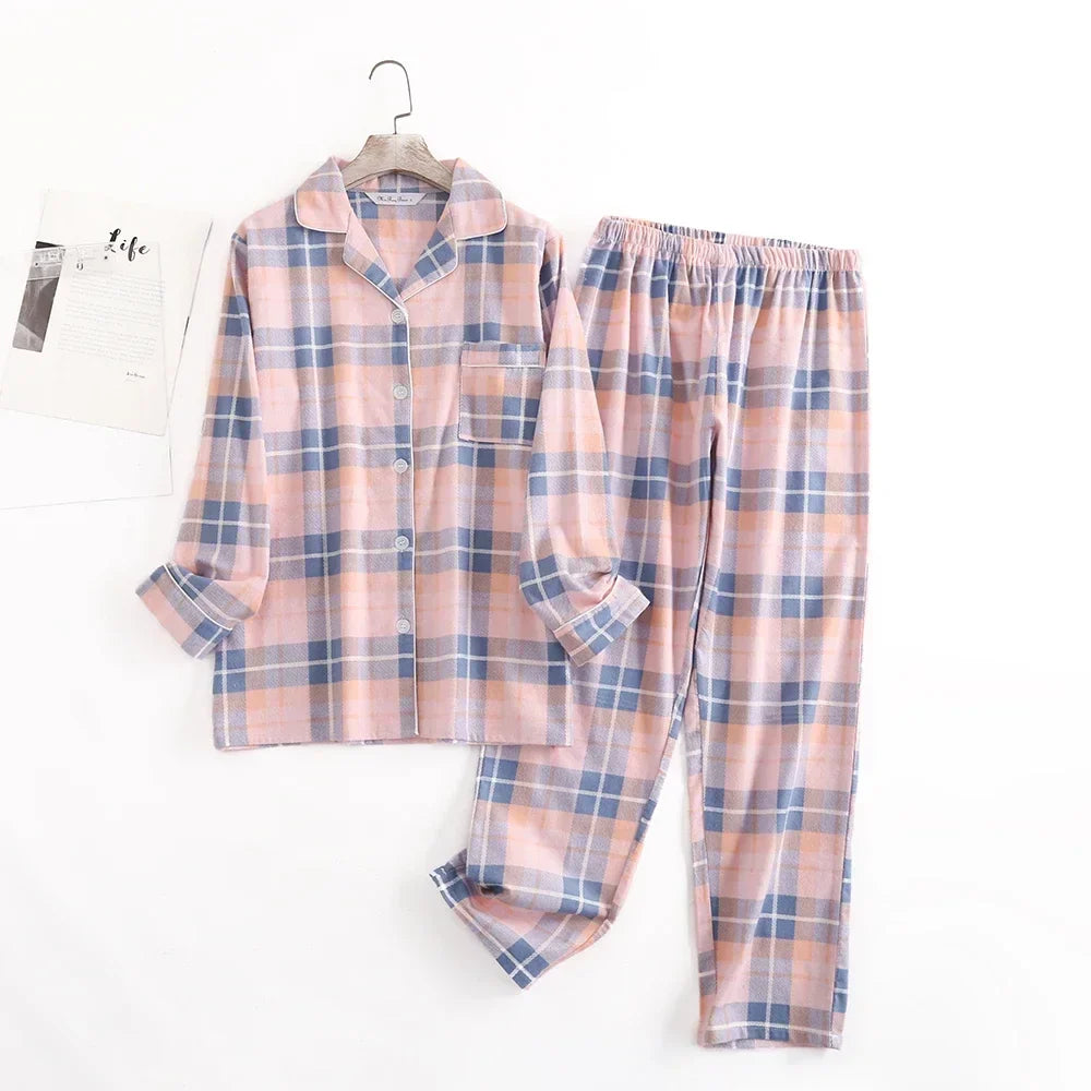 Pyjamas checked cotton set for women | Ovelia -8