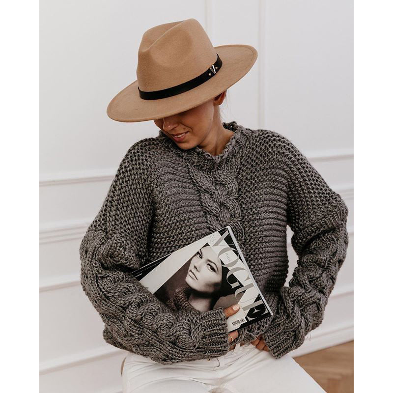 Thick knit cable-knit sweater for women | Kaitlyn -6
