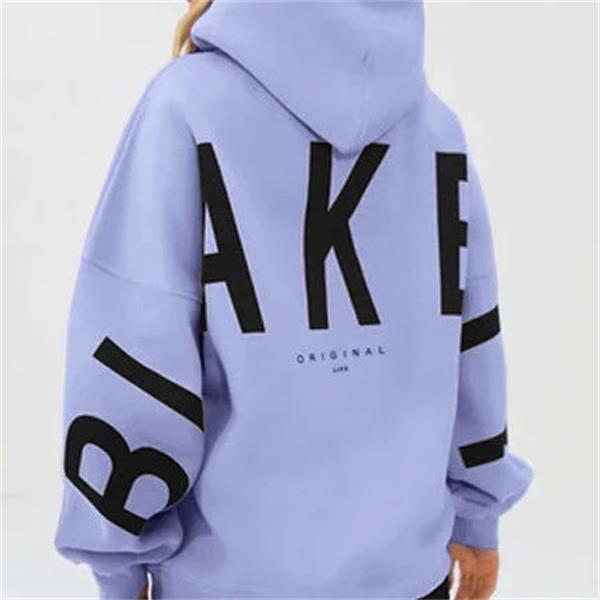 Oversized print graphic hoodie for women | Clotilde -6
