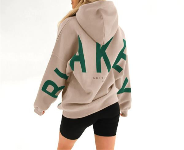 Oversized print graphic hoodie for women | Clotilde -3