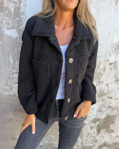 Buttoned cosy jacket for women | Maelis -2