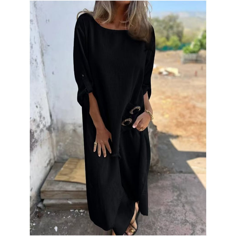 Stylish cotton-linen two-piece pants set dress for women | Elara -3