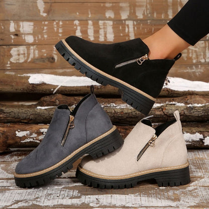 Ankle zip-up side boots for women | Leonie -2