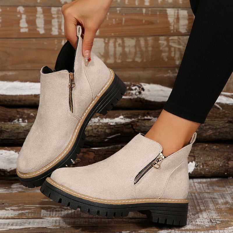 Ankle zip-up side boots for women | Leonie -4