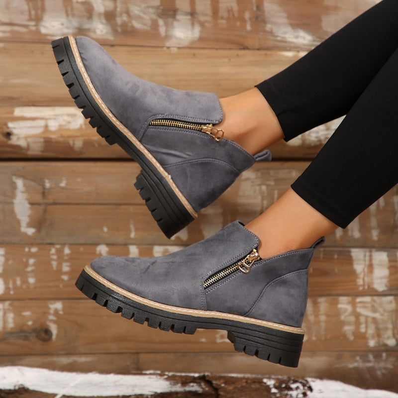 Ankle zip-up side boots for women | Leonie -9