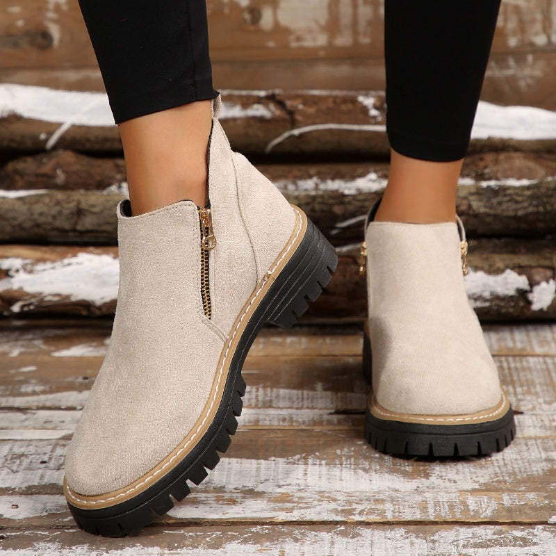 Ankle zip-up side boots for women | Leonie -10
