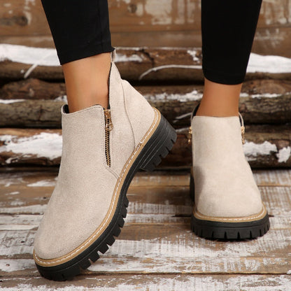 Ankle zip-up side boots for women | Leonie -10