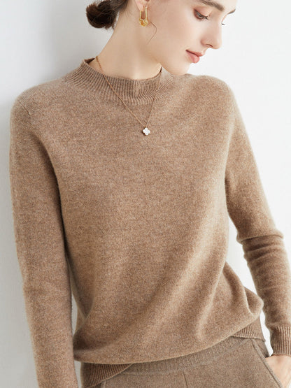 Turtleneck elegant cashmere sweater for women | Olenna -1