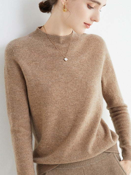 Turtleneck elegant cashmere sweater for women | Olenna -1