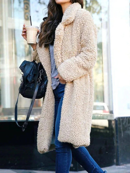 Long warm plush coat for women | Isla -2