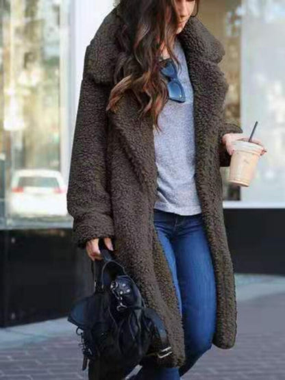 Long warm plush coat for women | Isla -5