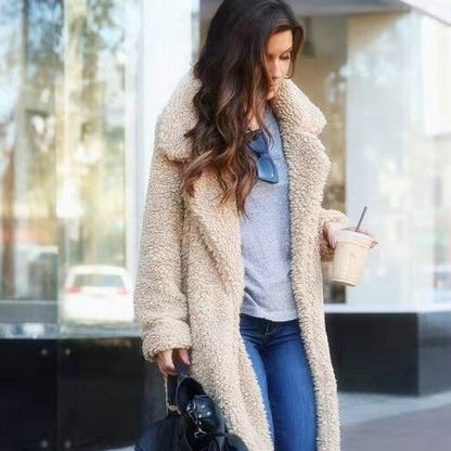 Long warm plush coat for women | Isla -1