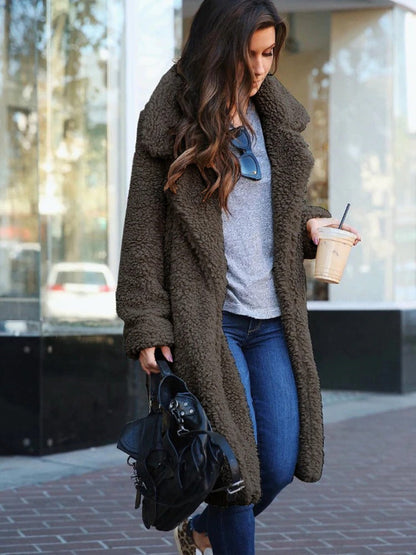Long warm plush coat for women | Isla -7