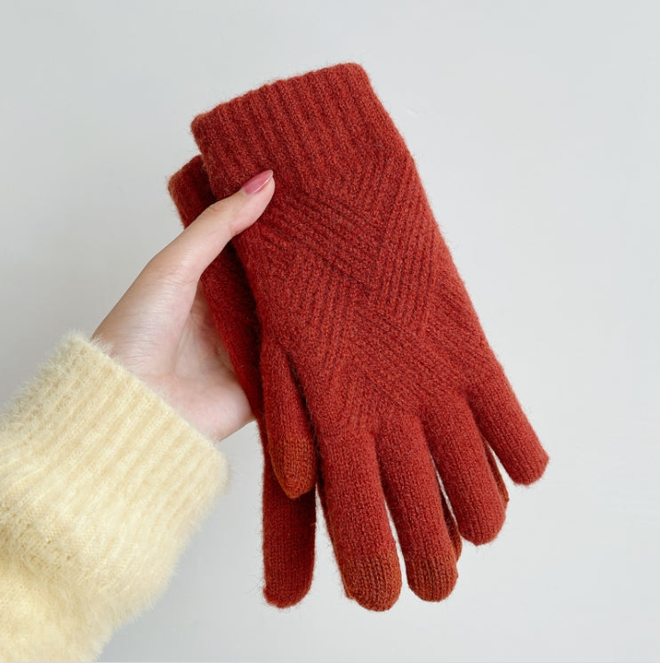 Winter textured gloves for women | Ruby -3