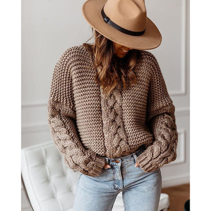 Thick knit cable-knit sweater for women | Kaitlyn -7
