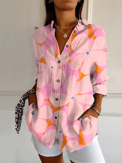 Button-up floral print shirt for women | Myrtille -1