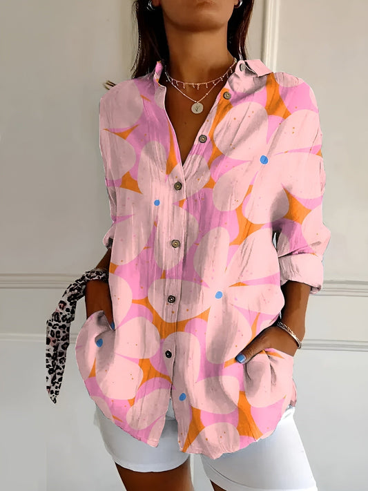 Button-up floral print shirt for women | Myrtille -1