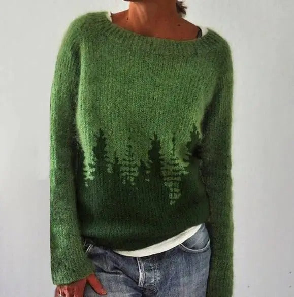 Casual chic round neck sweater for women | Elise -1