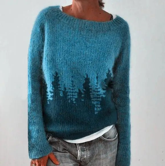 Casual chic round neck sweater for women | Elise -2