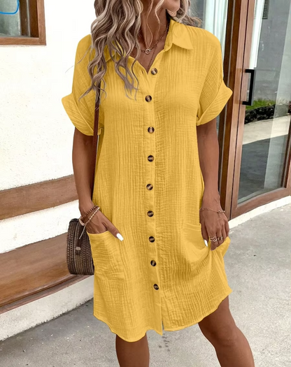 Elegant short-sleeve dress for women | Alina -5