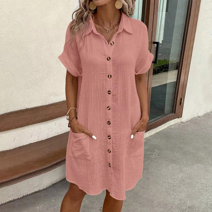 Elegant short-sleeve dress for women | Alina -9