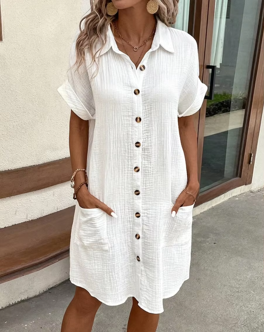 Elegant short-sleeve dress for women | Alina -6
