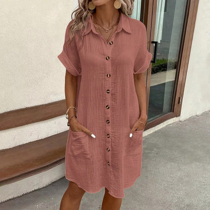 Elegant short-sleeve dress for women | Alina -8