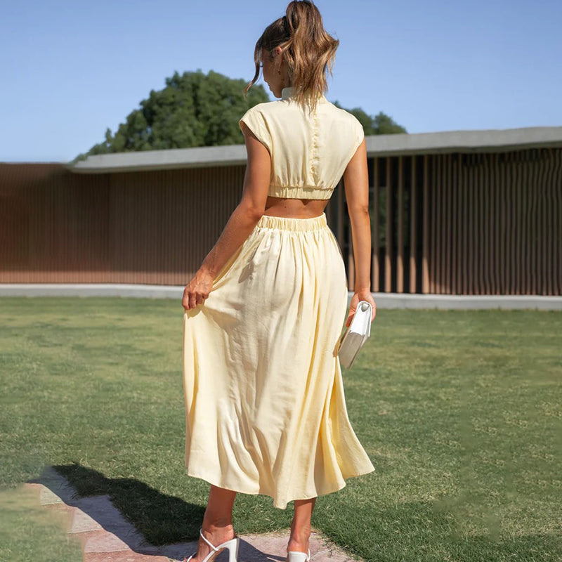 Summer mi-long dress for women | Viana -8