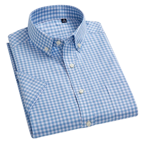 Button-up checked classic no sales shirt for men | Quentin -2