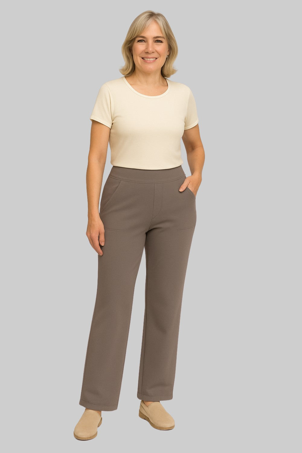 Stretch elegant trousers for women | High waist Comfort -2