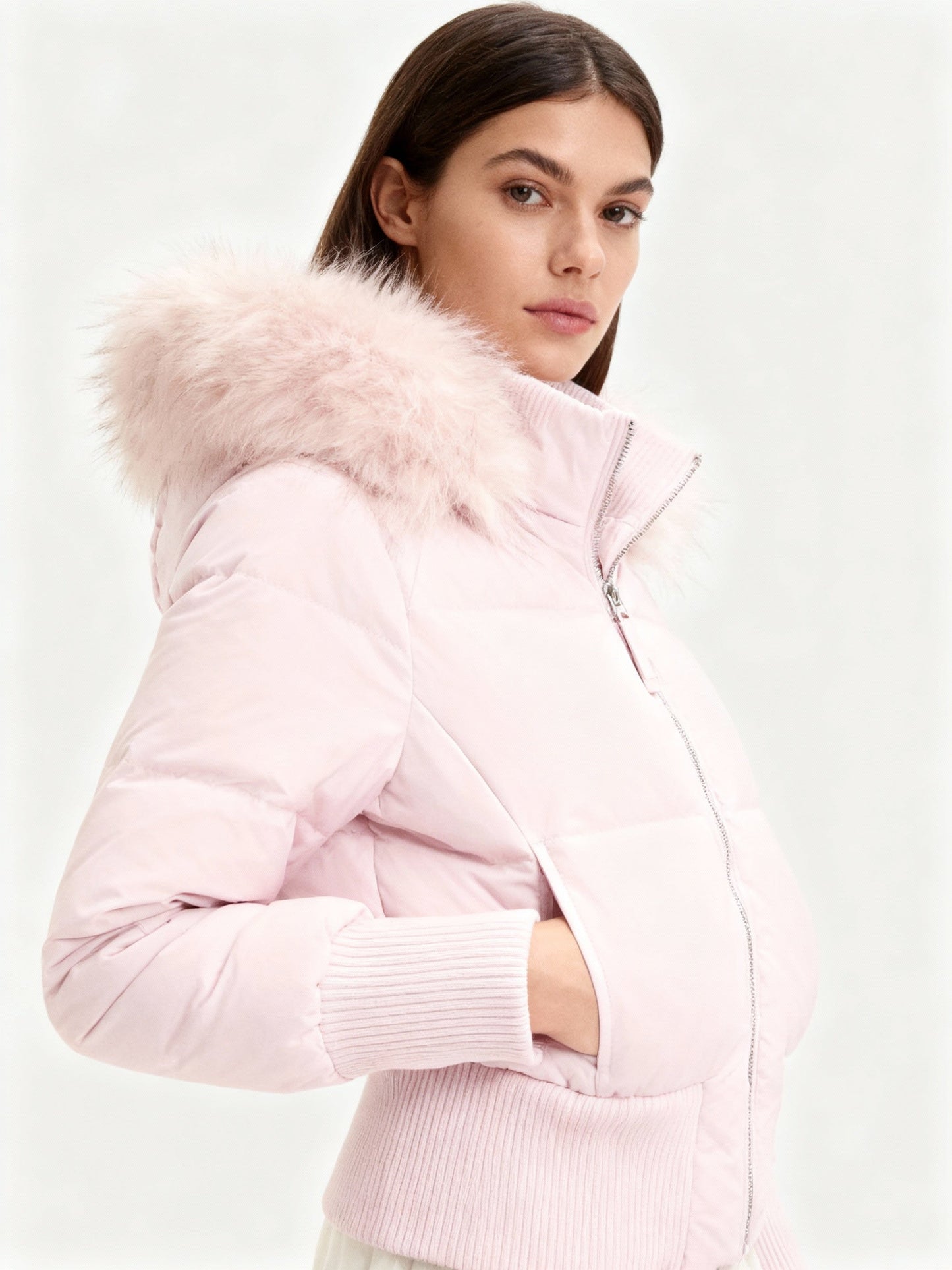 Quilted winter detachable hood jacket for women | Elowen -4
