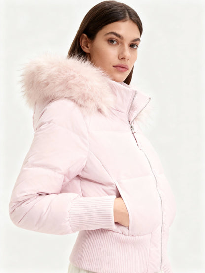 Quilted winter detachable hood jacket for women | Elowen -4