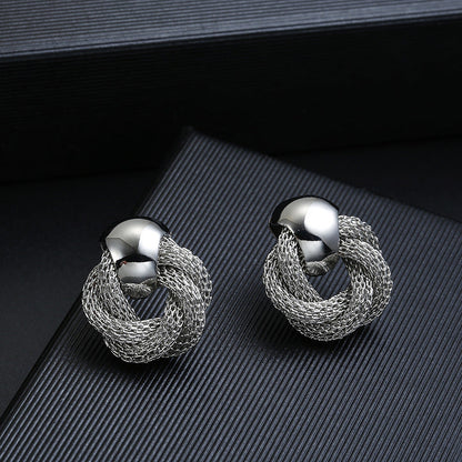Circle cable-knit earrings for women | Janine -2