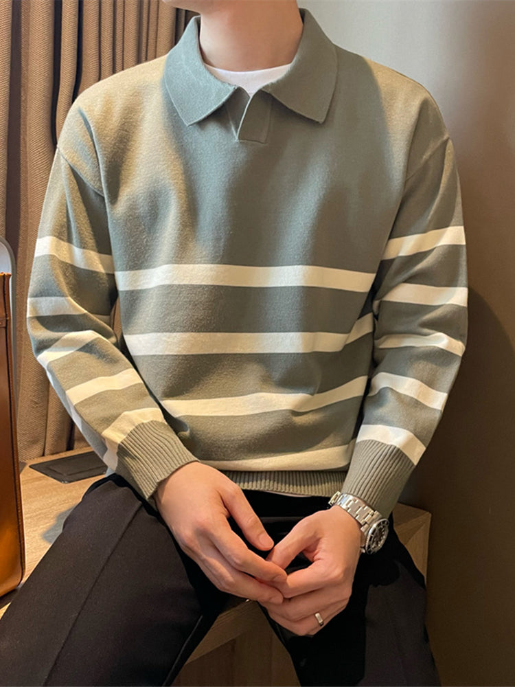 Striped casual sweater for men | Victor -2