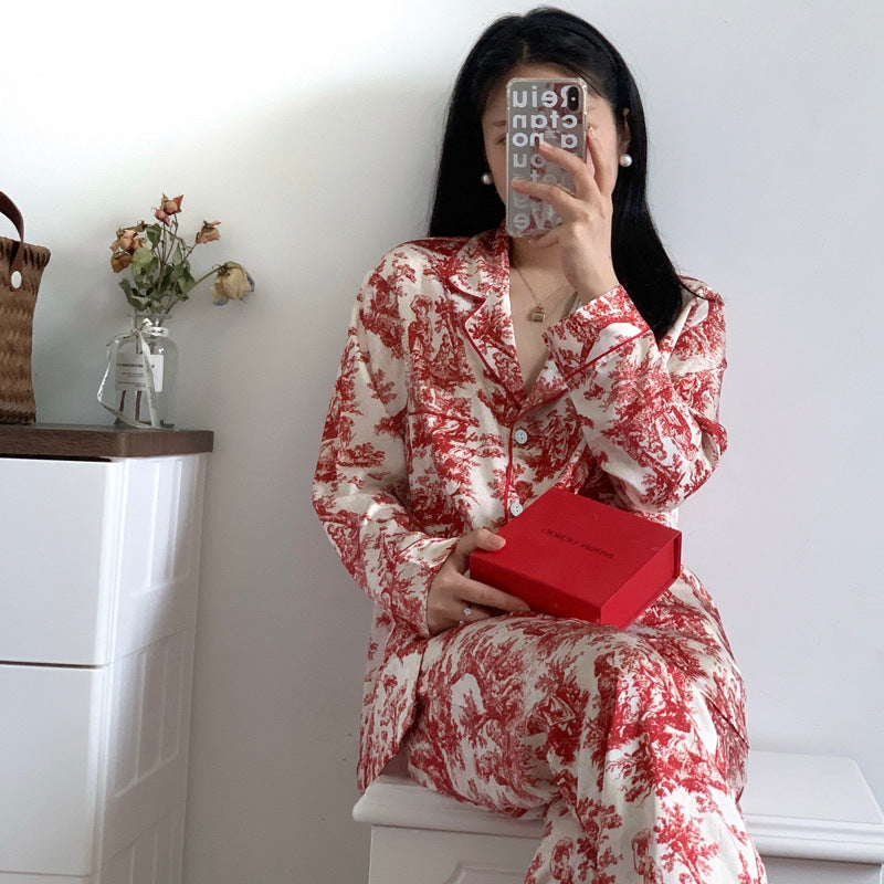 Pyjamas floral chic print set for women | Erza -3